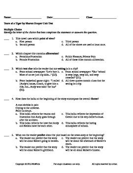 answers to tests tears of a tiger|Tears of a Tiger Questions .